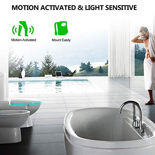 Bsashf 4 Pack Color Changing Toliet Night Light Motion Sensor Led Toilet Motion Activated Led Light Washroom Light Uv Slap Activ