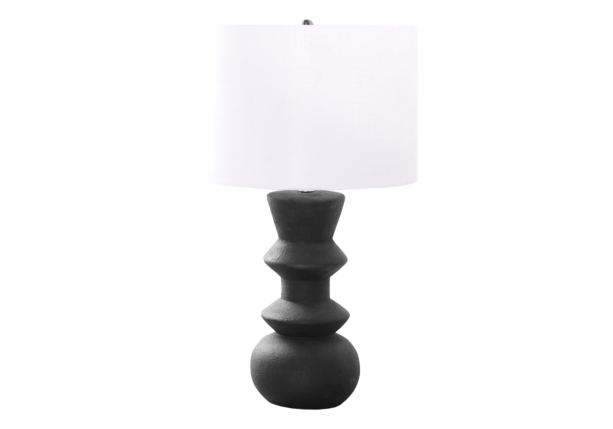 Monarch Specialties I 9763 Lighting, 26&quot; H, Table Lamp, Black Ceramic, Ivory/Cream Shade, Contemporary