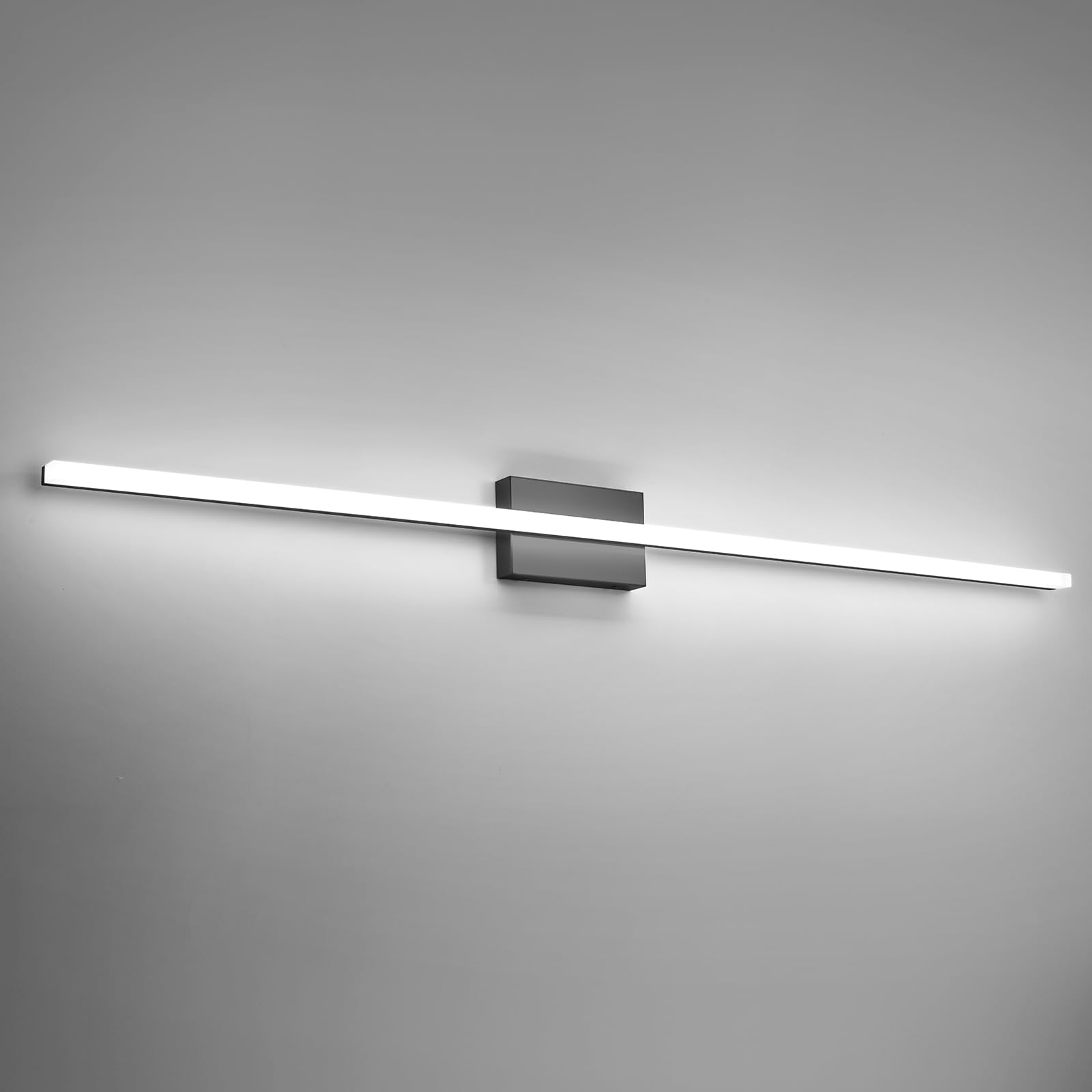 Combuh 48Inch Bathroom Vanity Light Fixtures Extra Long Lighting Bar Above Mirror, Modern Black Bright 23W 2300LM Wider Coverage