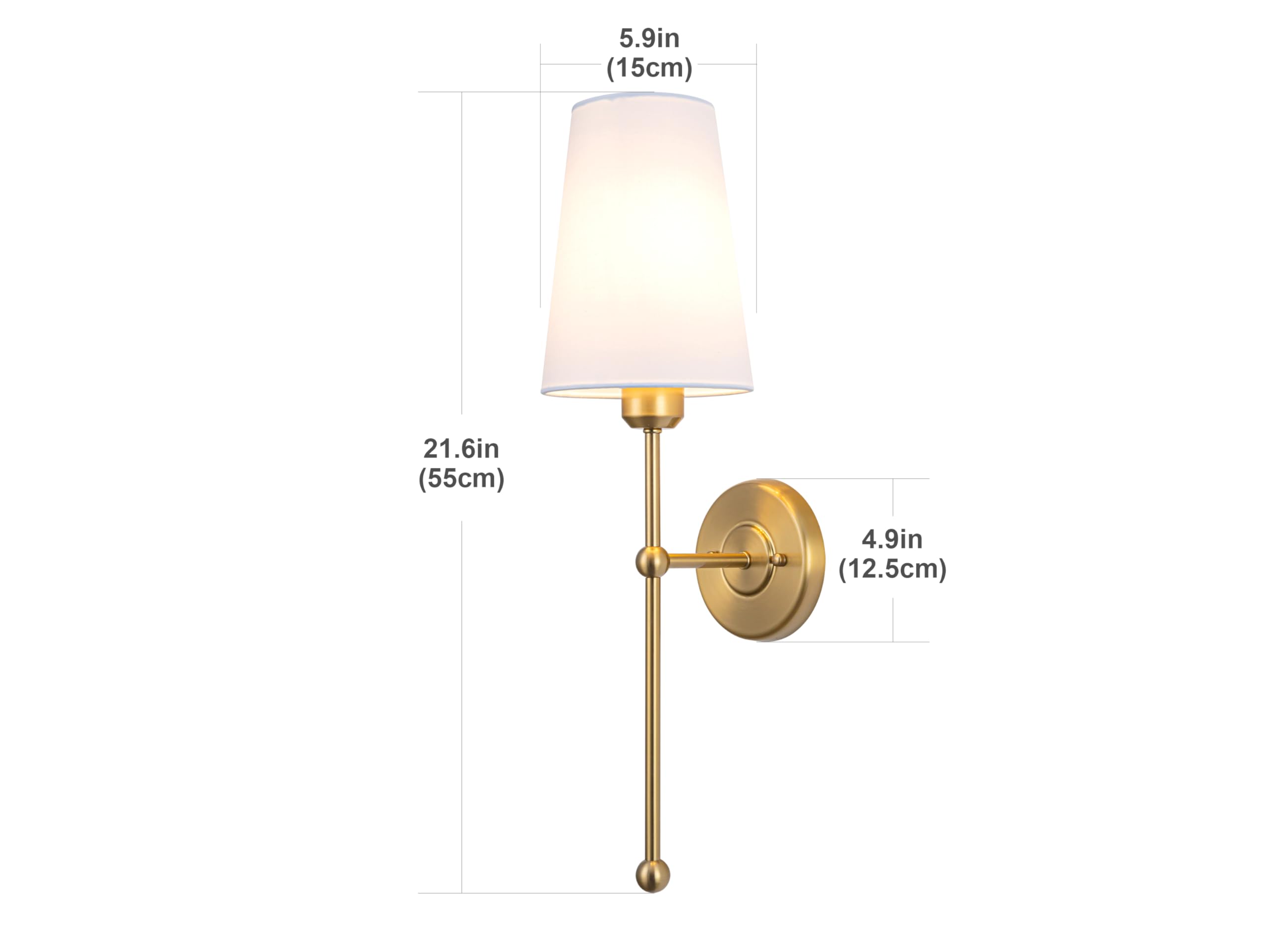 jengush 2 Light Battery Operated Wall Lights Fixtures with Remote Control, Wireless Battery Powered Wall Lamps with Fabric Shade