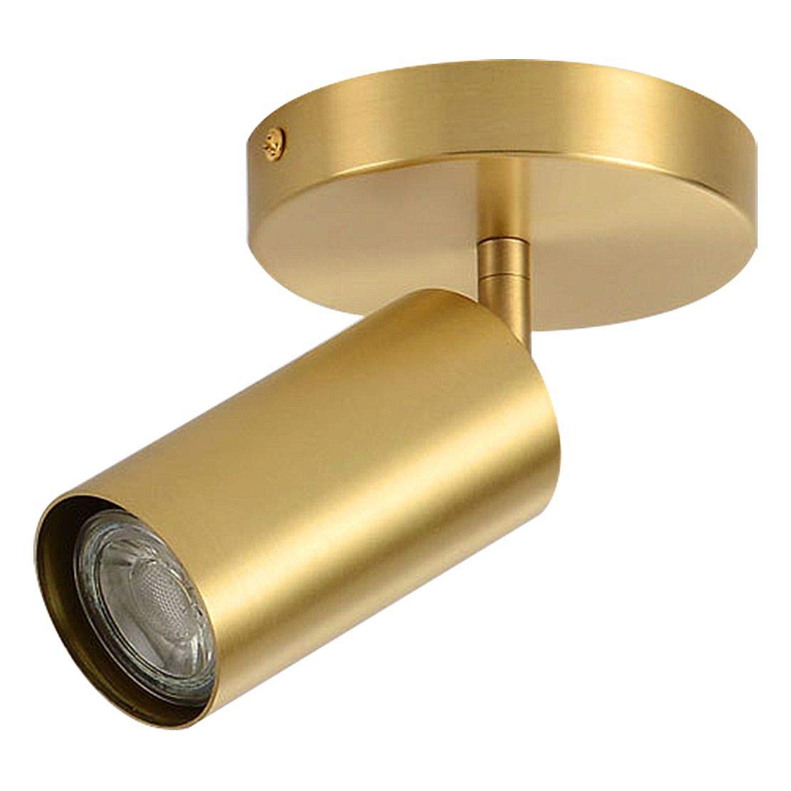 KCO Modern LED Track Lighting Fixture, Brushed Gold, Single Light, Model W1068, Metal, Indoor Ceiling Spotlight