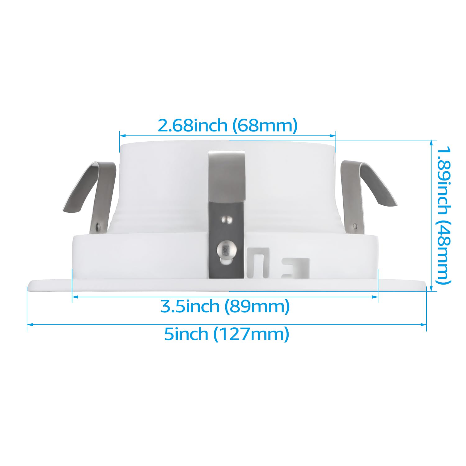 Torchstar 4 Inch Classic White Recessed Light Trim, Metal Step Baffle Trim, Fit Halo/Juno Remodel Recessed Housing, 4 Inch Can Light Trim For Par16, Par20, Br20, White, Pack Of 6