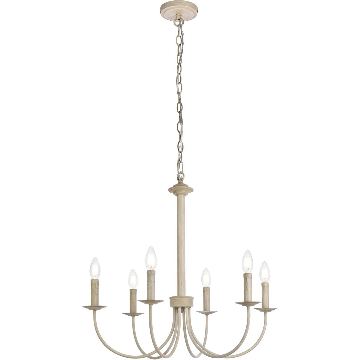 Living District Indoor Modern Home Decorative Bright Ceiling Brielle 6 Lights Pendant in Weathered Dove