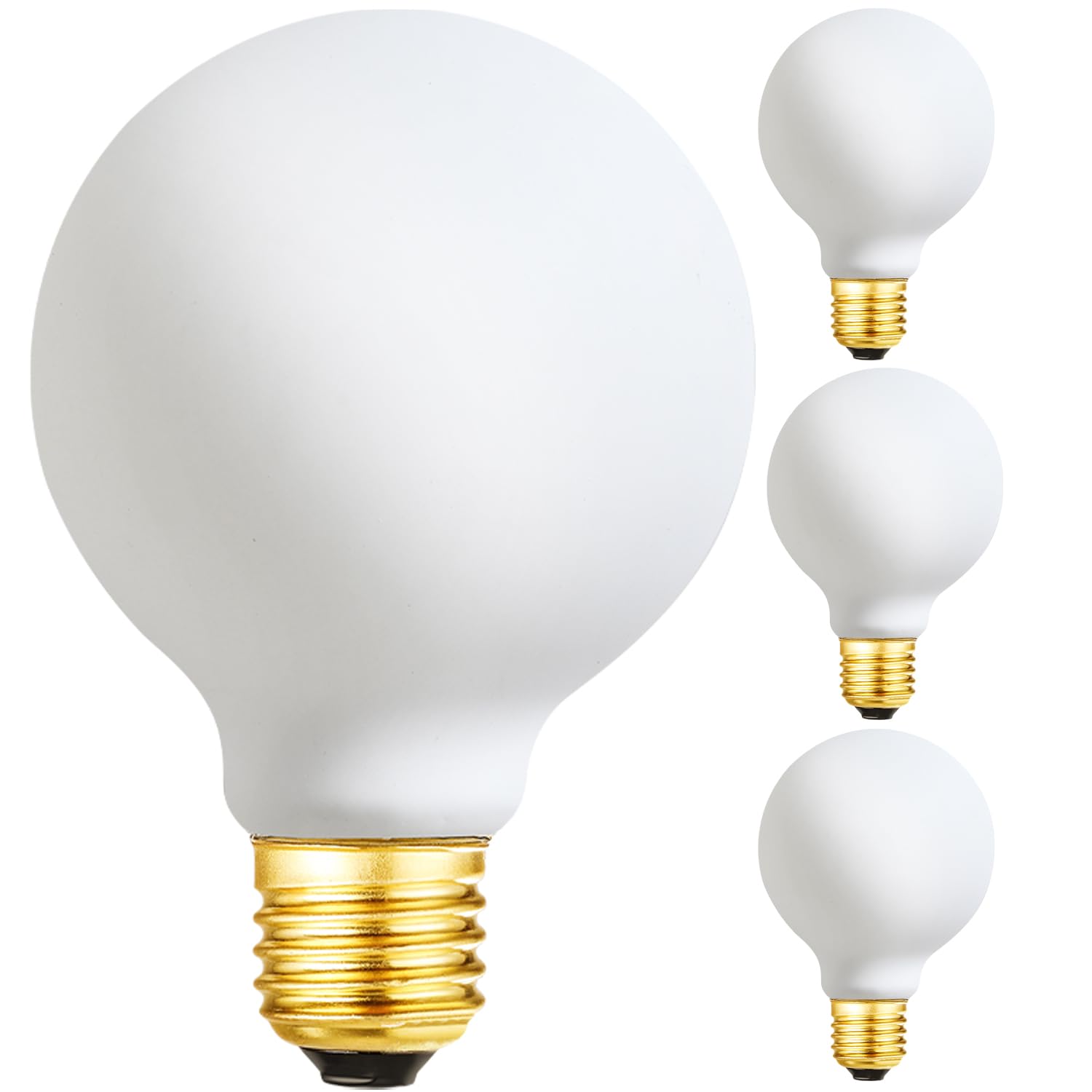 Leools Led Light Bulb G25/G80 Dimmable Flick-Free Matt 6W Frosted Glass Cri95 Warm White 600Lm, 60W Equivalent Vintage Led Ediso