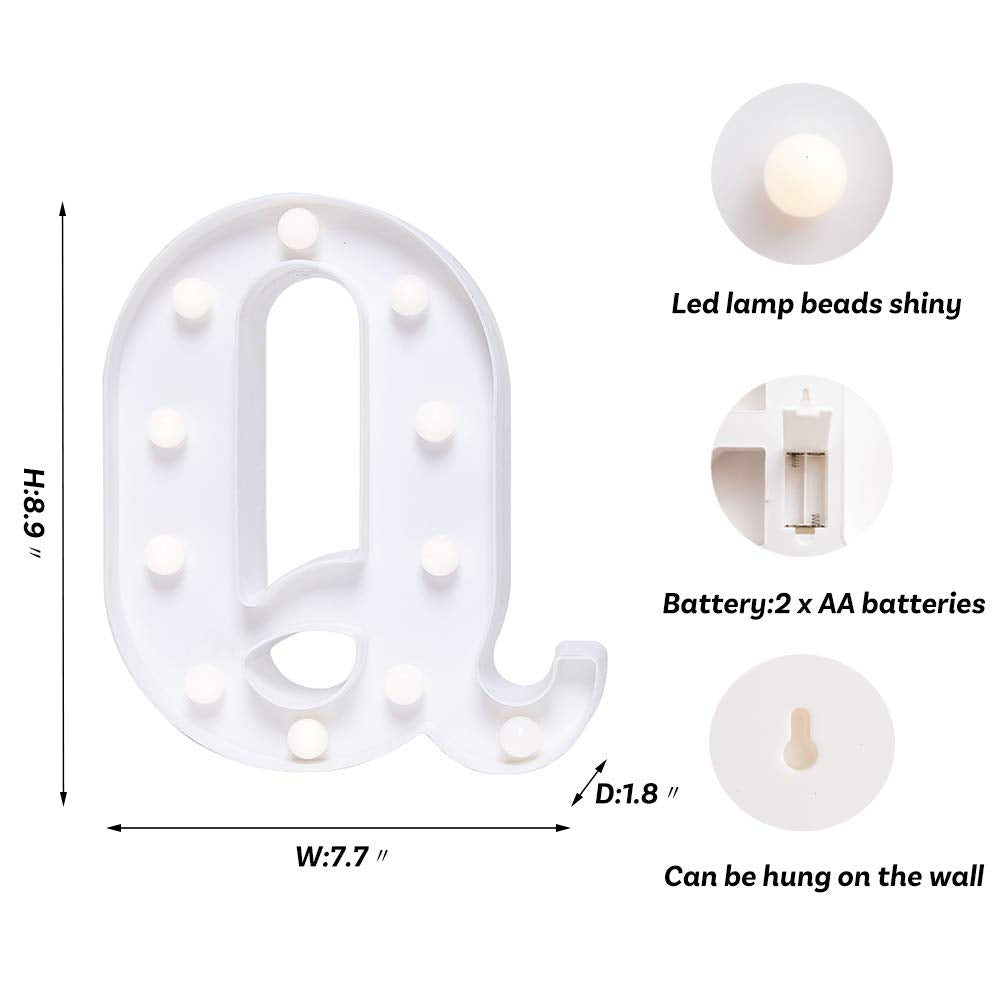 Yorulory LED Letter Lights Sign Letters Light Up Letters Sign for Night Light Wedding Birthday Party Battery Powered Christmas L