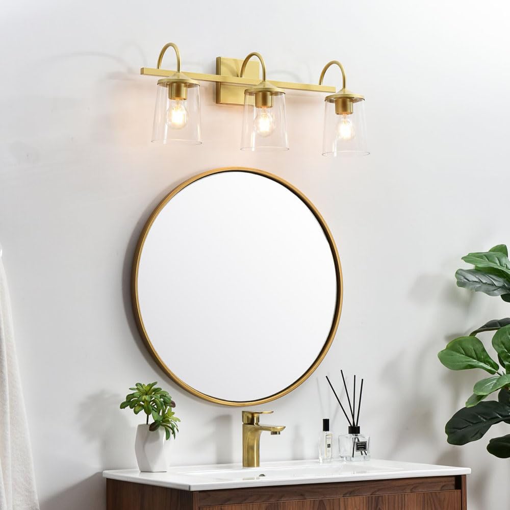 Living District Avani 3-Light Iron & Glass Bath Sconce in Chrome & Clear