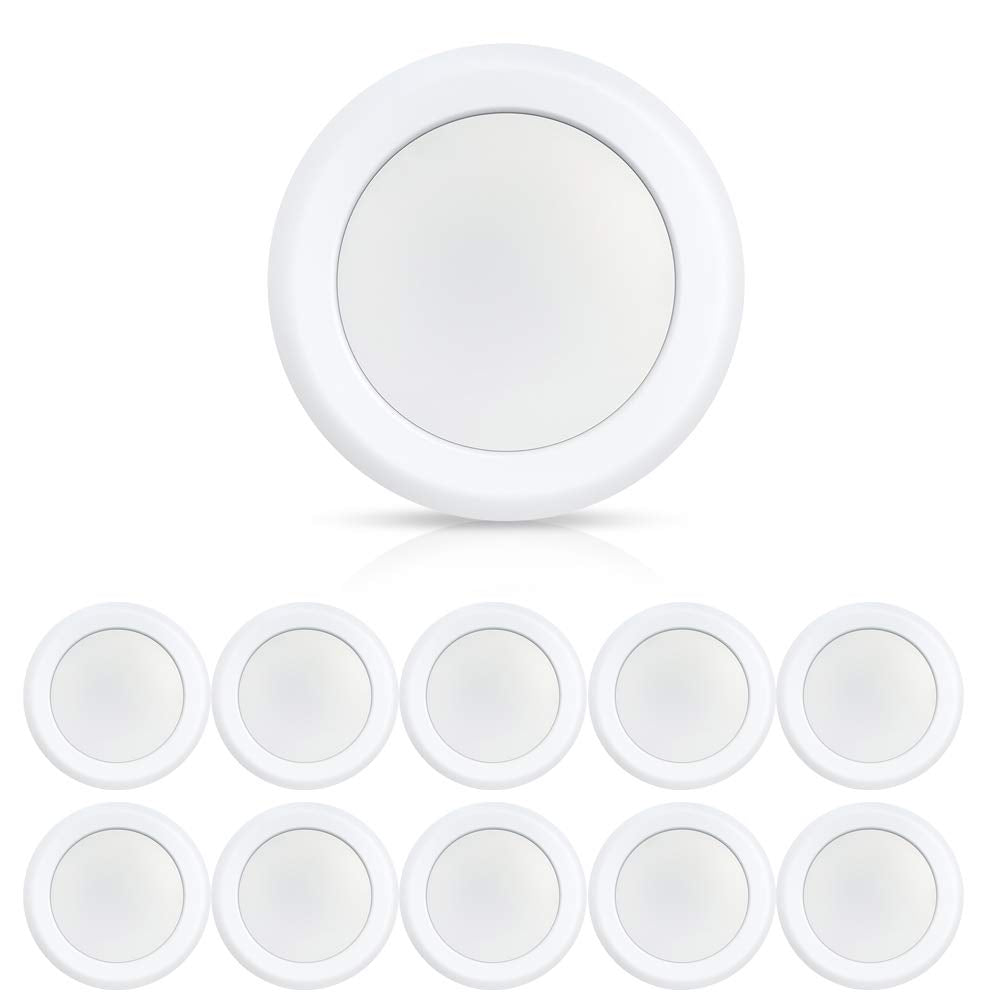 ECOELER 10 Pack 6 Inch LED Dimmable Flush Mount Ceiling Light, 16.5W Surface Mount Disc Light, 1000 Lumens, 3000K Warm White, Lo