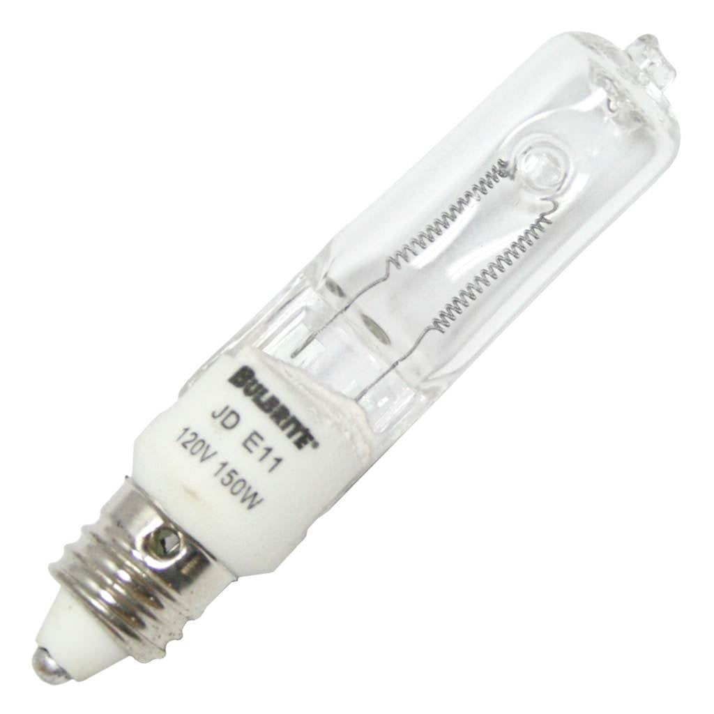 Bulbrite Halogen T4 JD Type Mini-Candelabra E11 Bulb, 500 Watt, Clear Glass