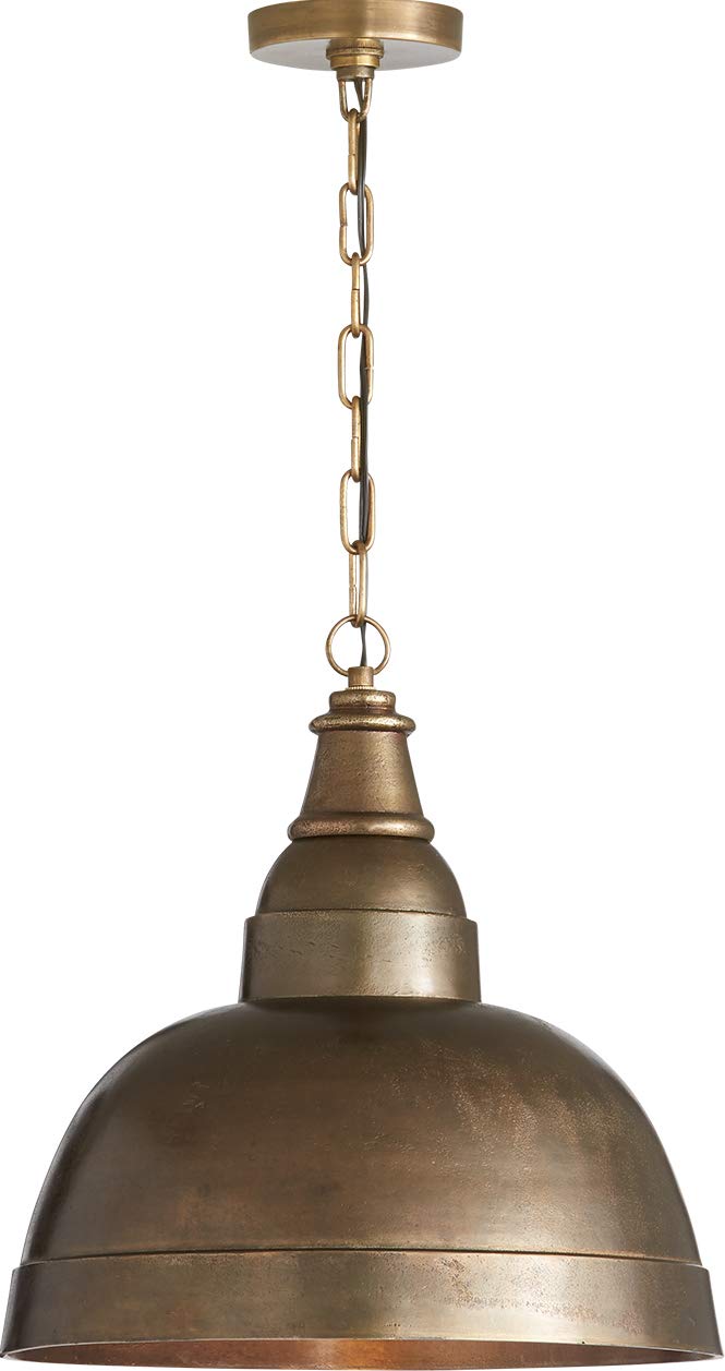 Capital Lighting 330313XB Sedona Handcrafted Sand-Cast Aluminum Industrial Metal Dome Pendant, 1-Light 100 Watts, 17 H x 17 W, O