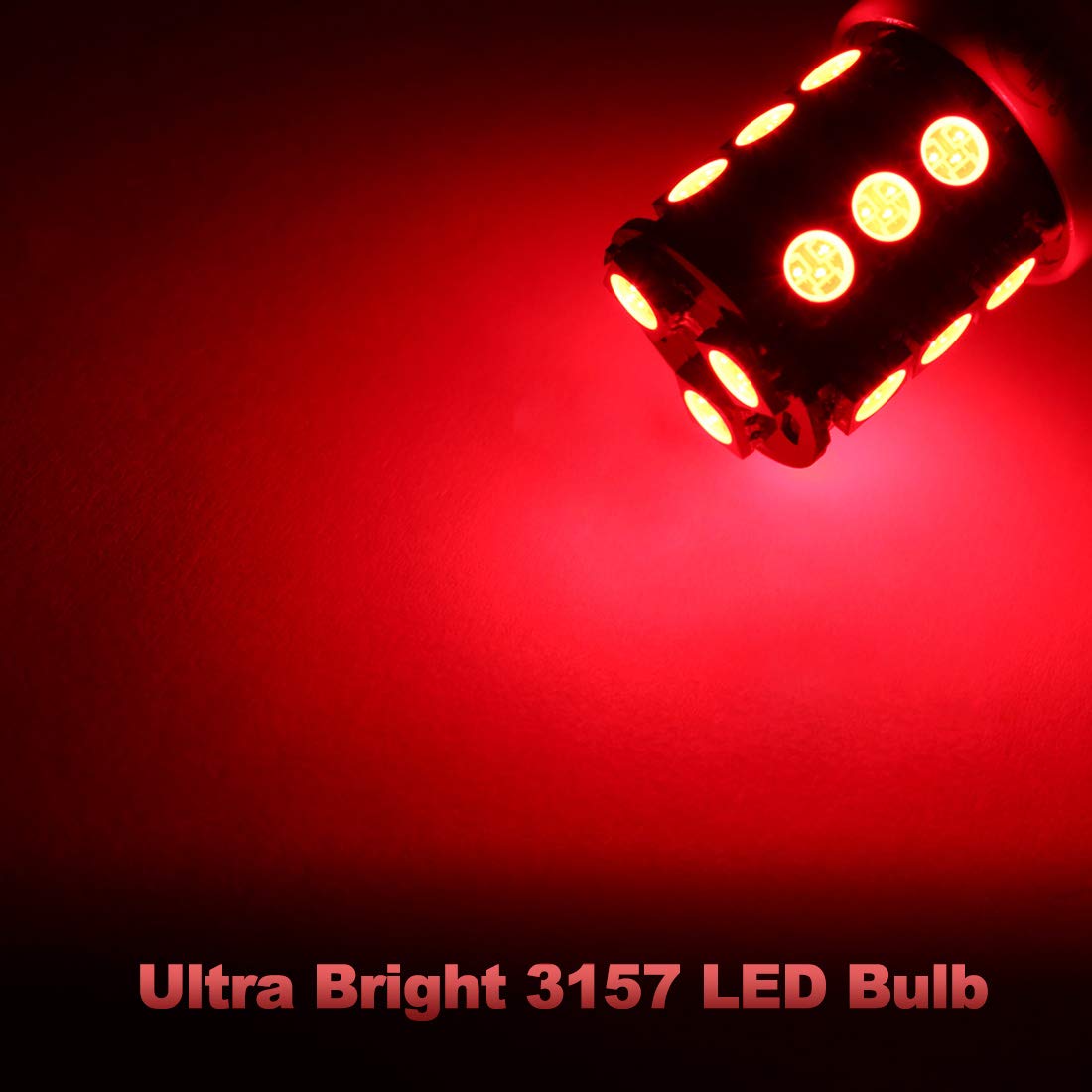 Yorkim 3157 LED Light Bulbs Red, 10 Pack for Brake/Backup/Reverse Lights, Model YK2743