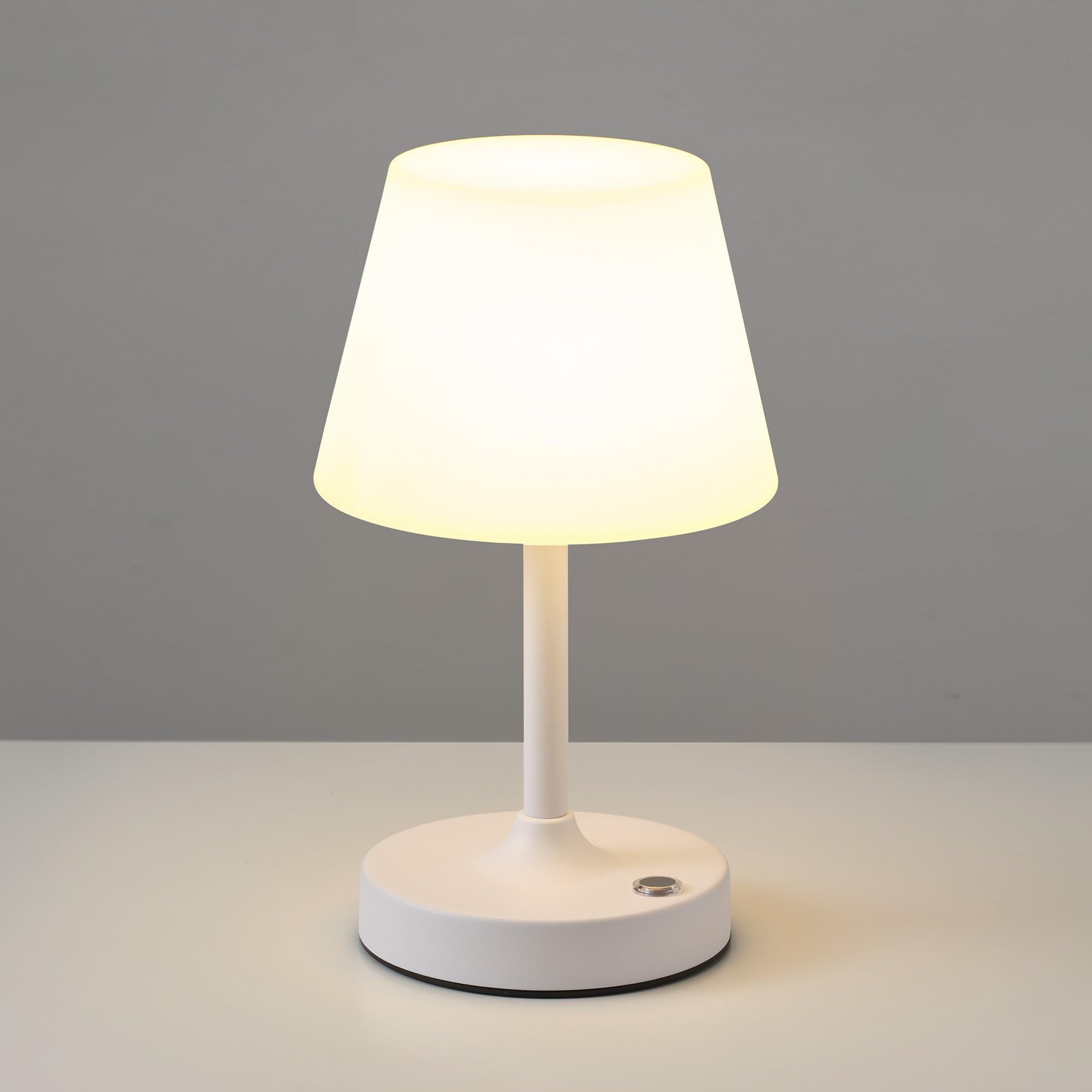 PUSU Cordless LED White Small Table Lamp, Waterproof Shower Light with 4000mAh Battery, Portable Rechargeable Touch Dimming Nigh