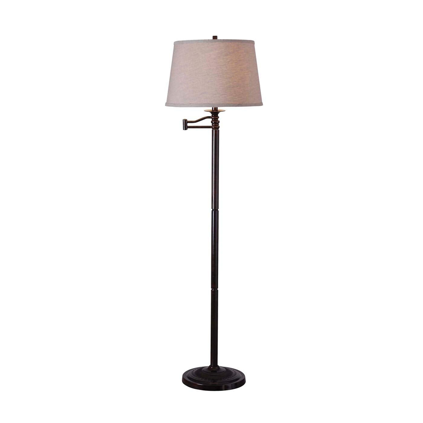 Kenroy Home Riverside Swing Arm Floor Lamp, Copper Bronze, 59in Height, Steel, Model 32215CBZ, Small