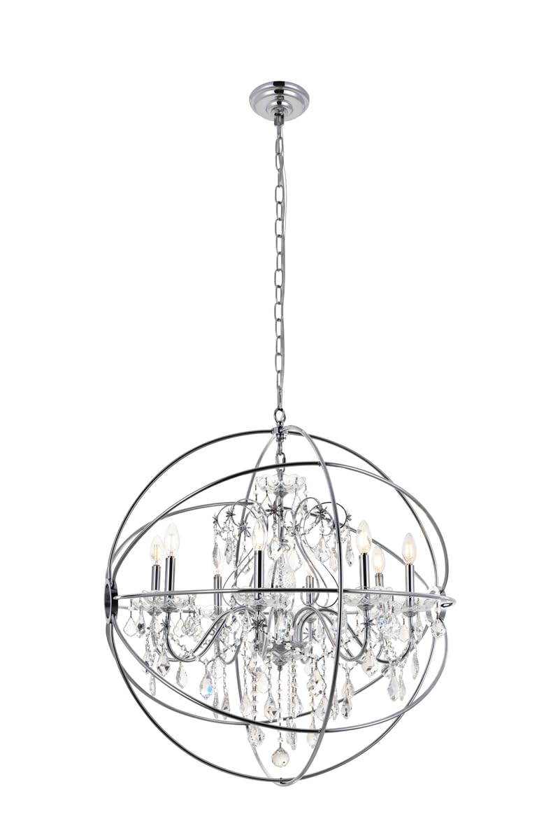 Living District Cordelia 8-Light Transitional Metal Pendant in Chrome