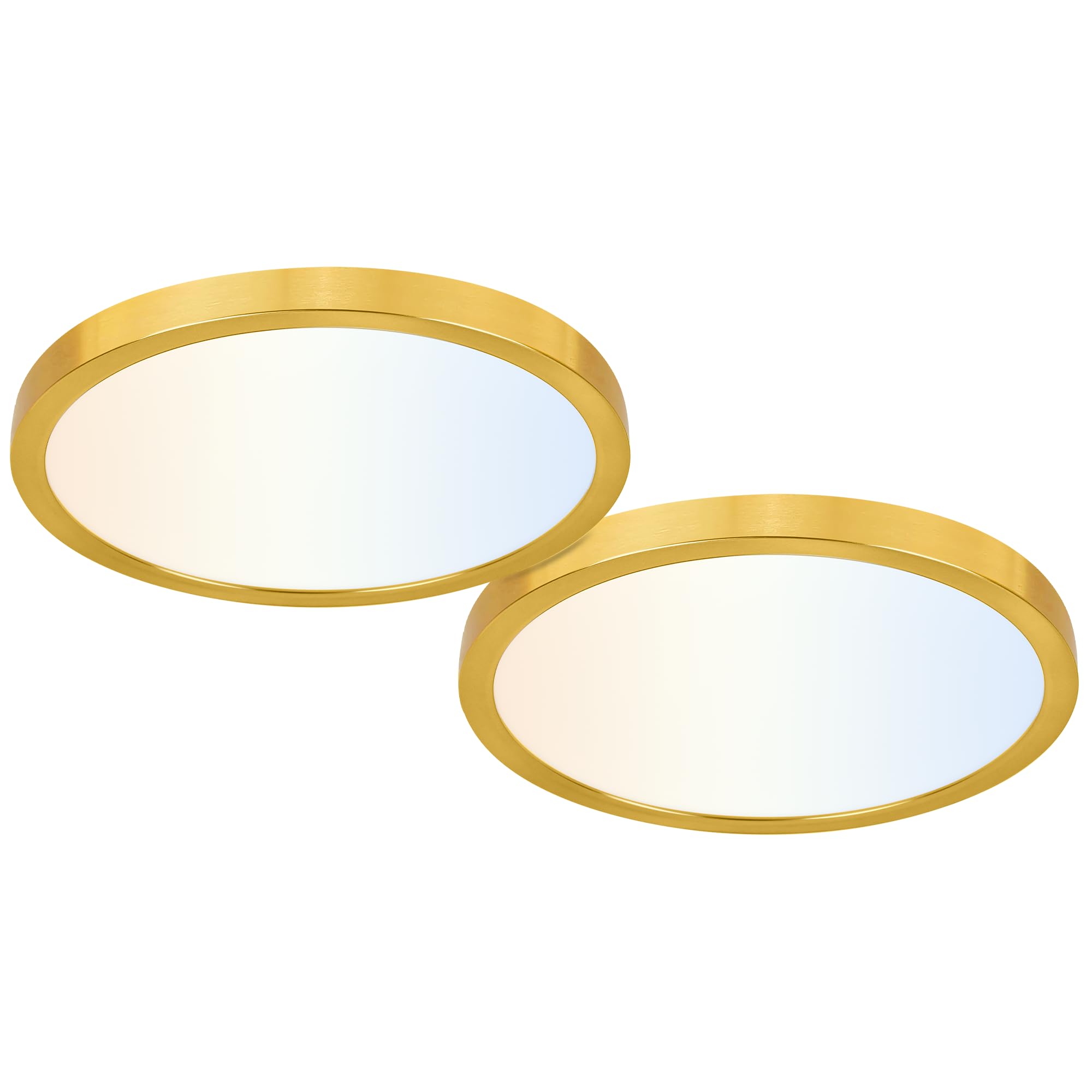 hykolity 12 Inch LED Round Flat Panel Light, 24W Selectable CCT 3000K/4000K/5000K, Gold Finish, Model DYXDD300
