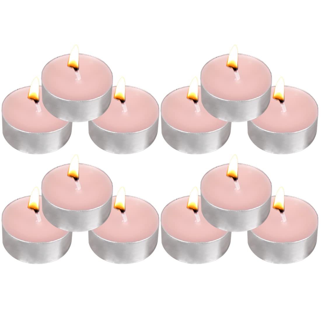 Tea Lights Candles - 12 Pack Pink Tealights Candle Scented Rose Small Candle For Home, Holiday, Wedding & Party,Dinner Table, Halloween Christmas And Holiday (Pink Rose)