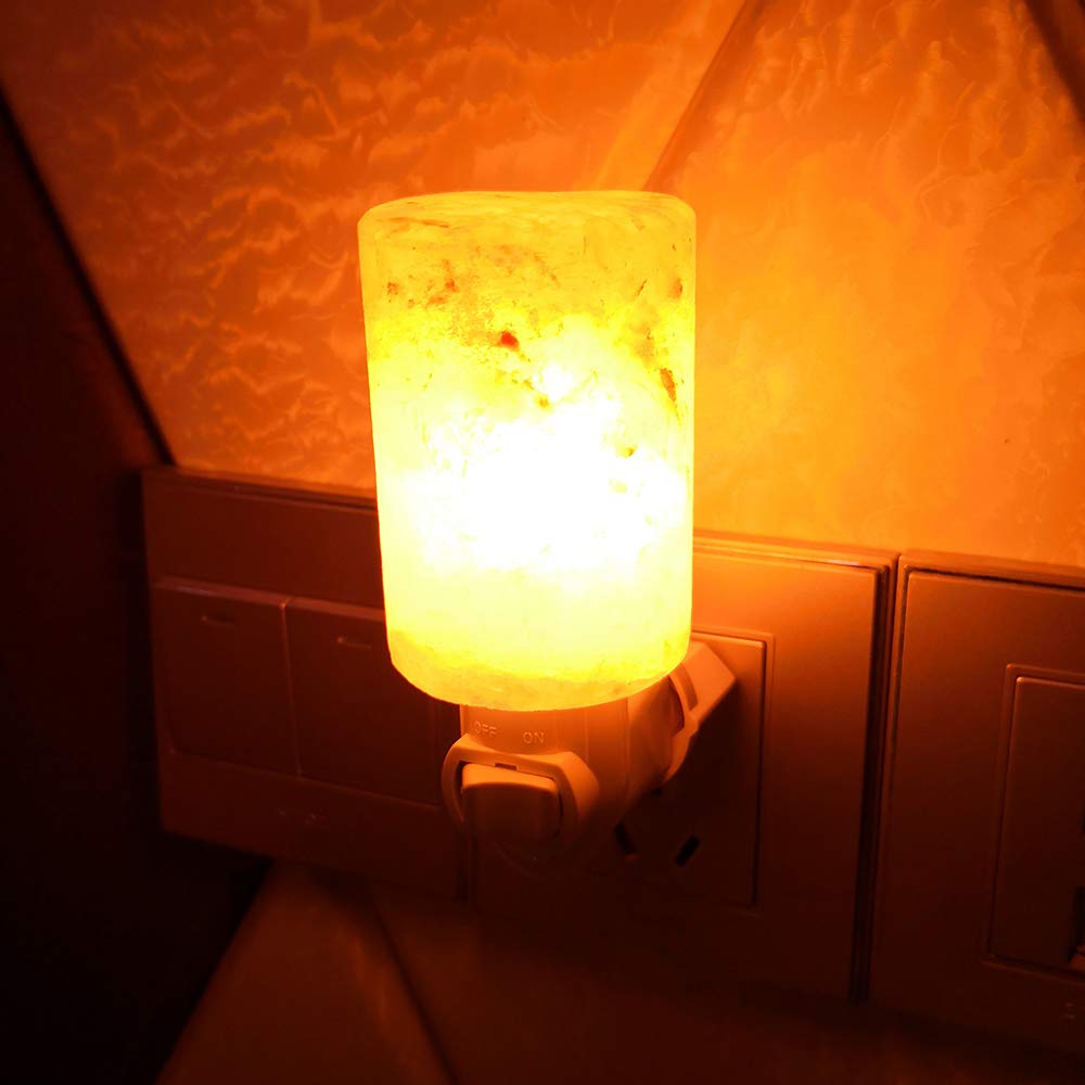 pursalt Himalayan Salt Lamp Night Light 2 Pack, Adjustable Wall Plug, Cylinder Size, Pink Rock Salt, Includes 4 Replacement Bulbs