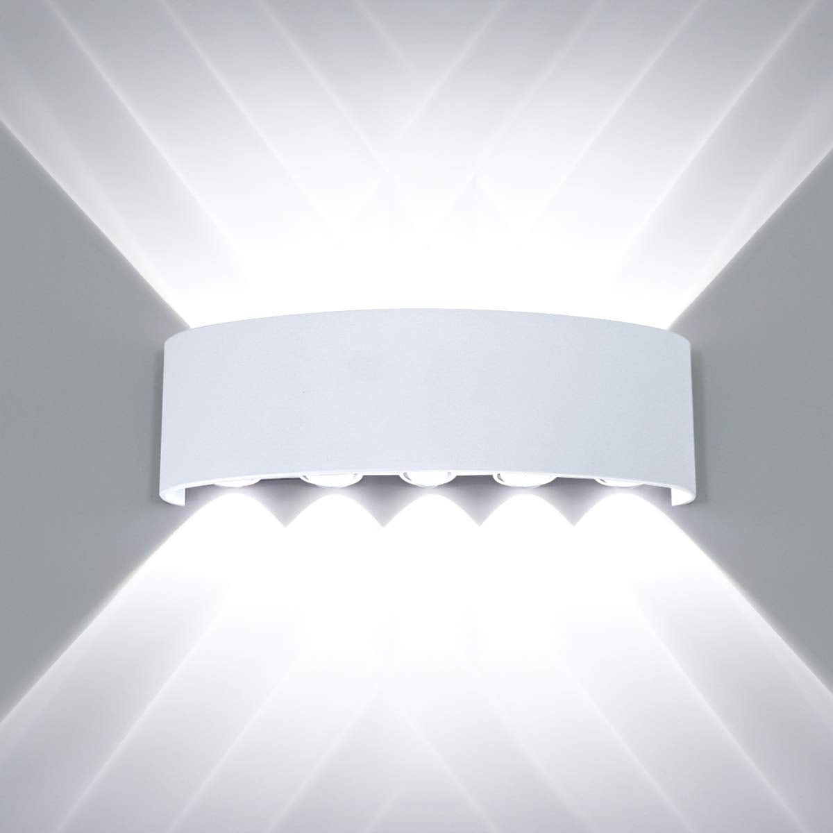 Kawell LED Wall Light Sconce, 10W Aluminum Up Down Lamp, Matte White, Model 33-AU578-WT-CW, Indoor/Outdoor Use