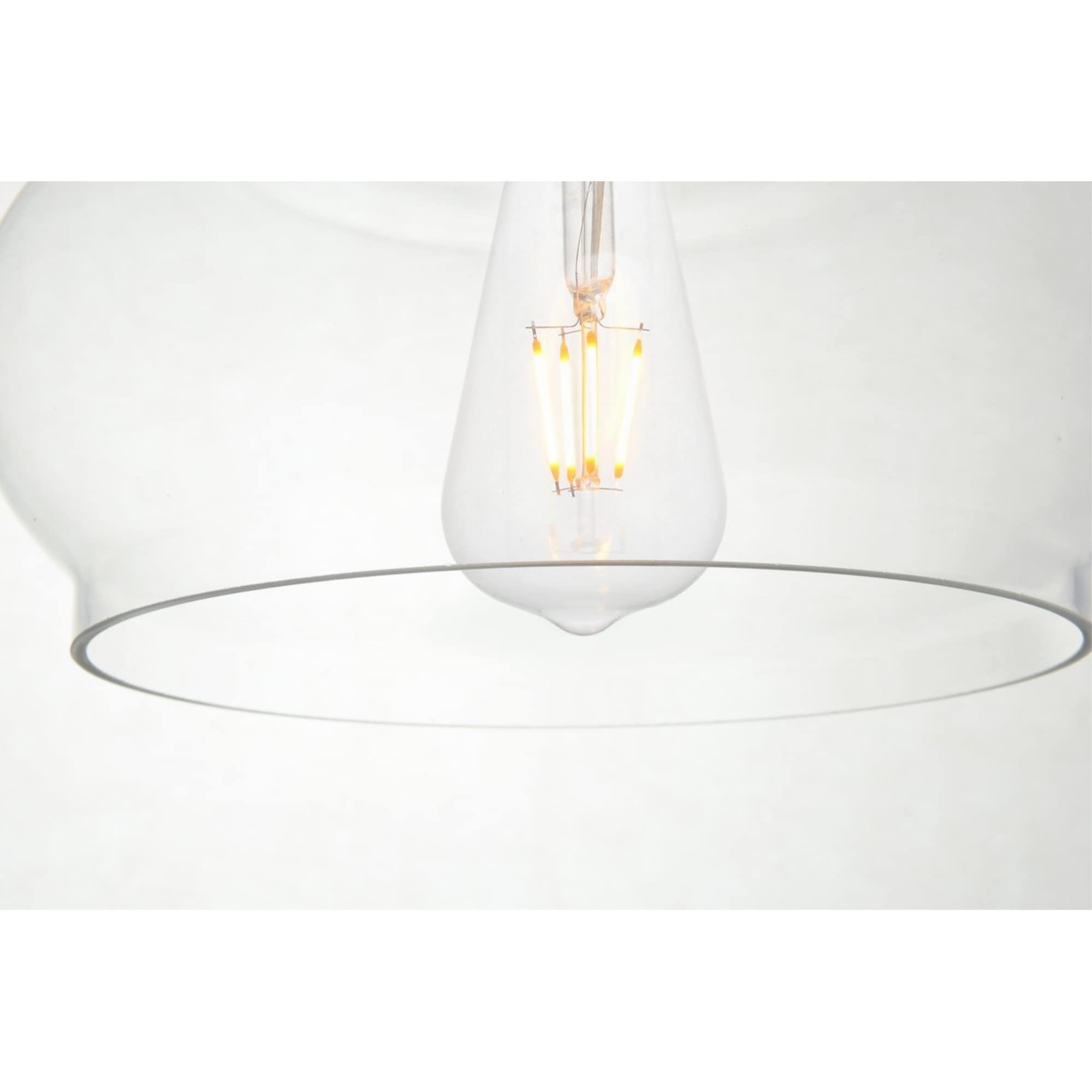 Living District Destry 1 Light Chrome Pendant with Clear Glass