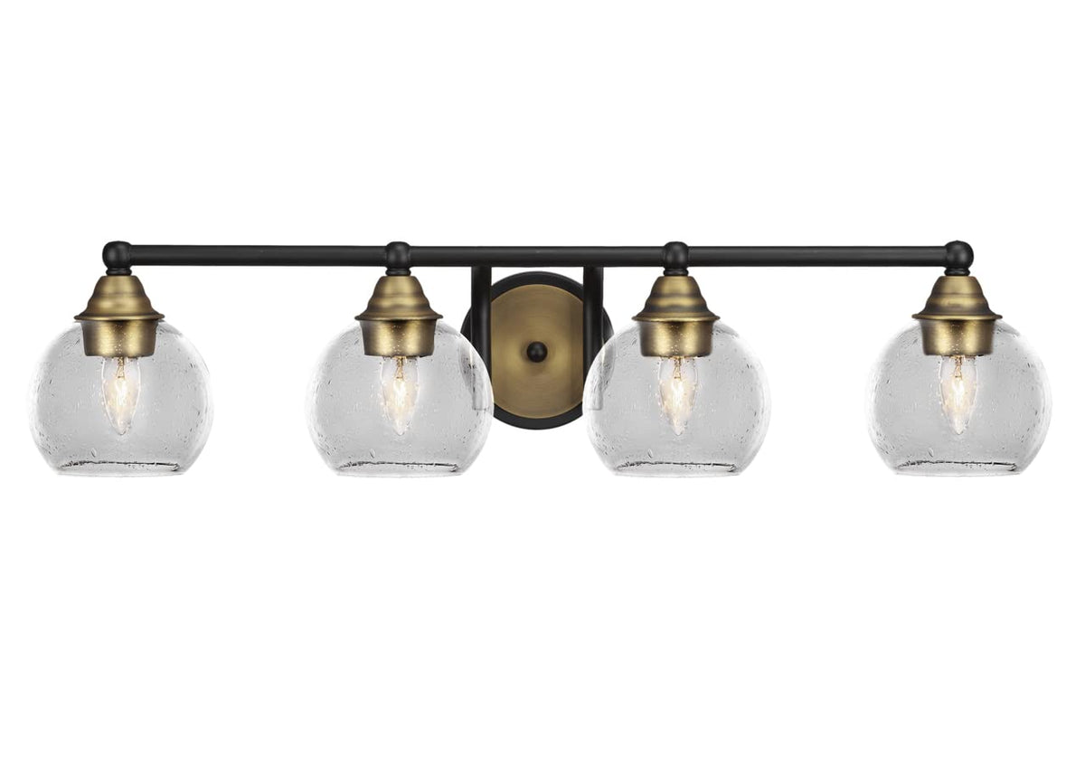 Toltec Lighting Paramount 4 Light Bath Bar In Matte Black & Brass (3424-Mbbr-4100)