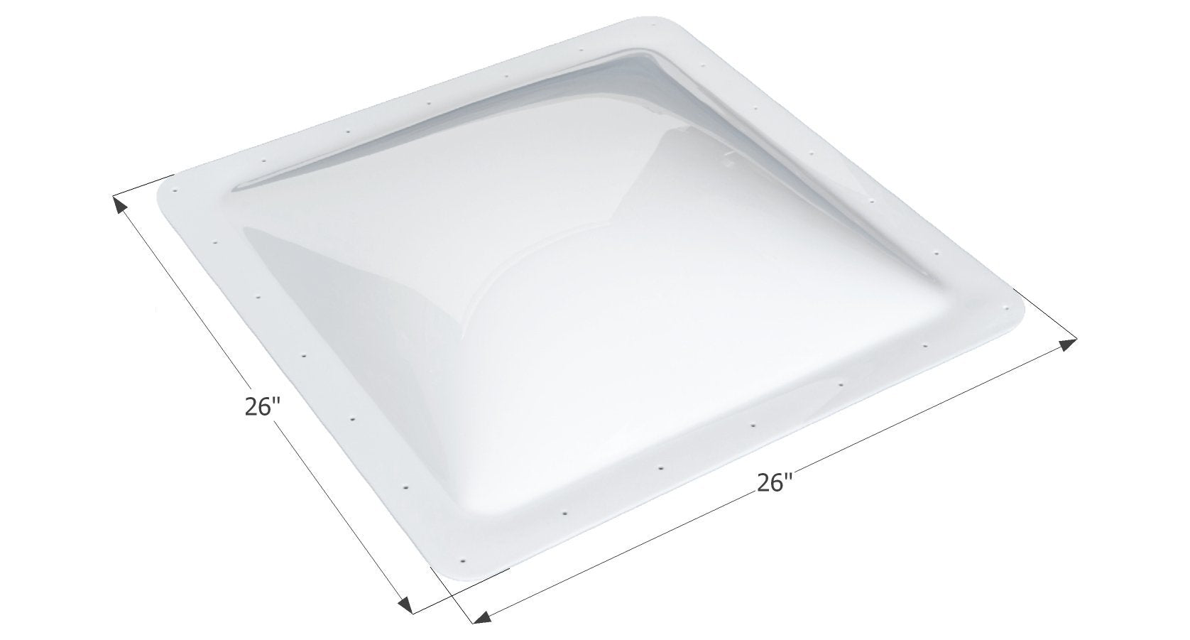 ICON RV Skylight SL2222, 22in x 22in, Polycarbonate, White, Model 01857