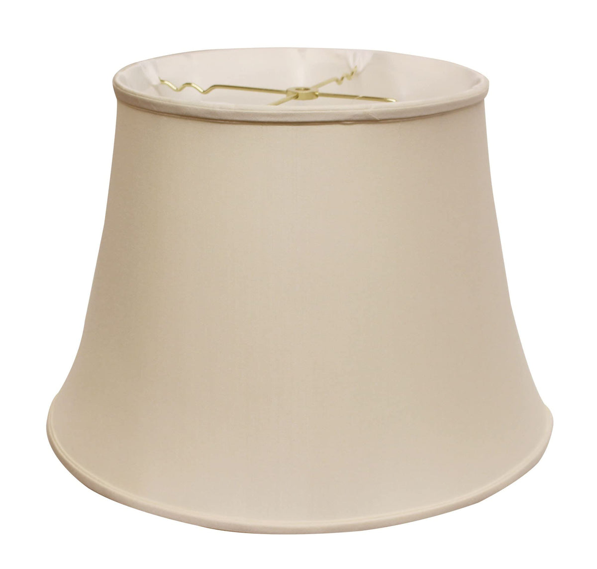 Homeroots 469660 20 In. Biege Sloped Euro Bell Pongee Shantung Lampshade, Champagne