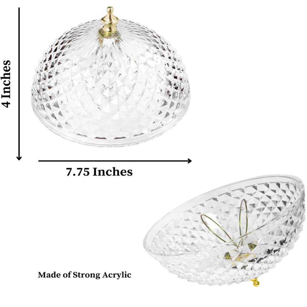 Evelots Clip On Shade for Ceiling Light Bulb, Antique Diamond Cut Acrylic, Clear, Model 3116-EVE, Package Quantity 1