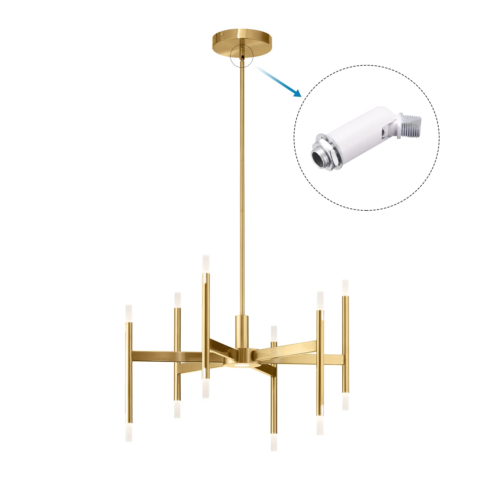 Meccanixity Sloped Ceiling Adapter 180 Degree Swivel M10 Thread, For Chandelier Ceiling Pendant Light, White Pack Of 2