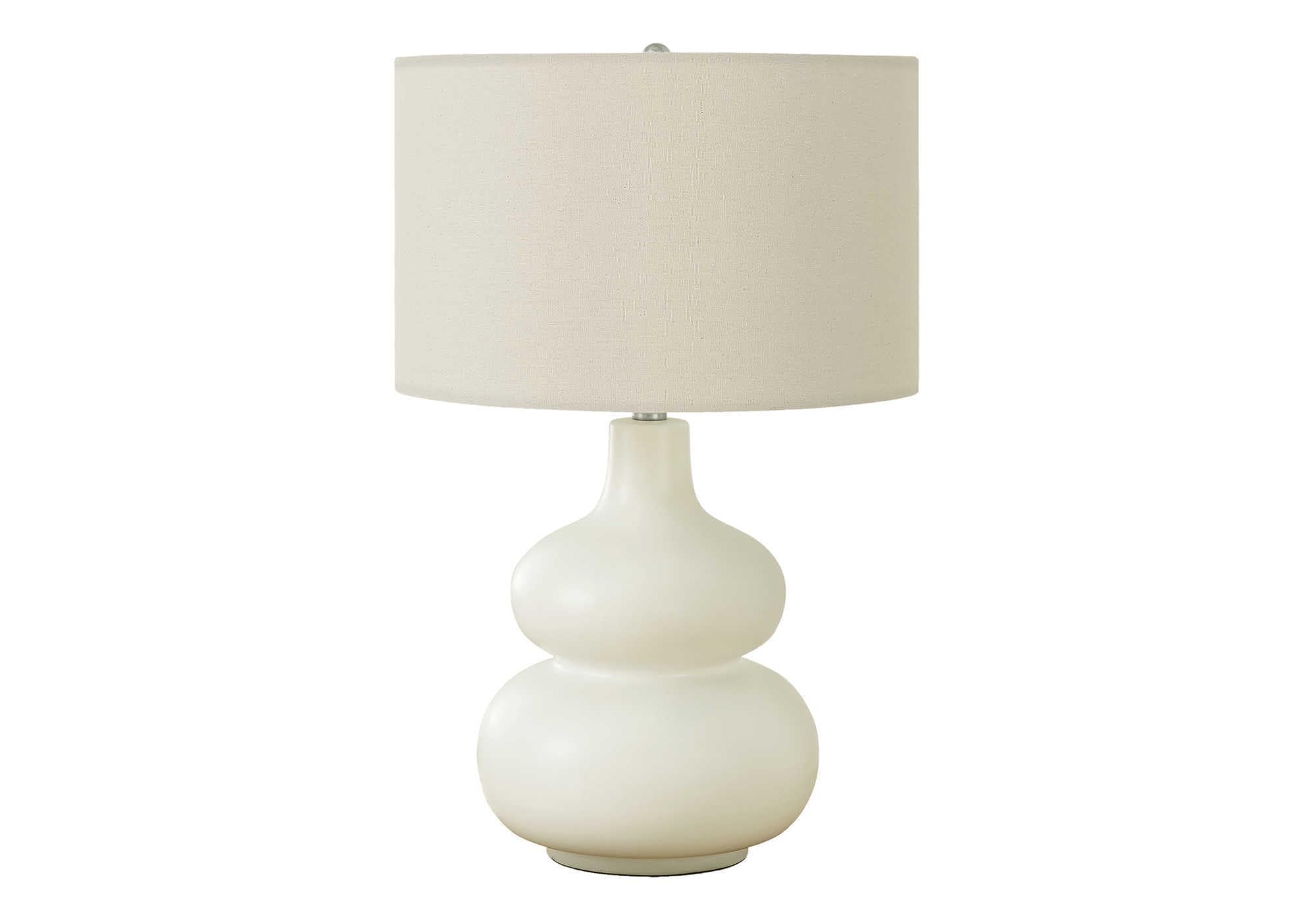 Monarch Specialties I 9608 Table Lamp, Cream Ceramic, Ivory/Cream Shade, 16inL x 16inW x 25inH