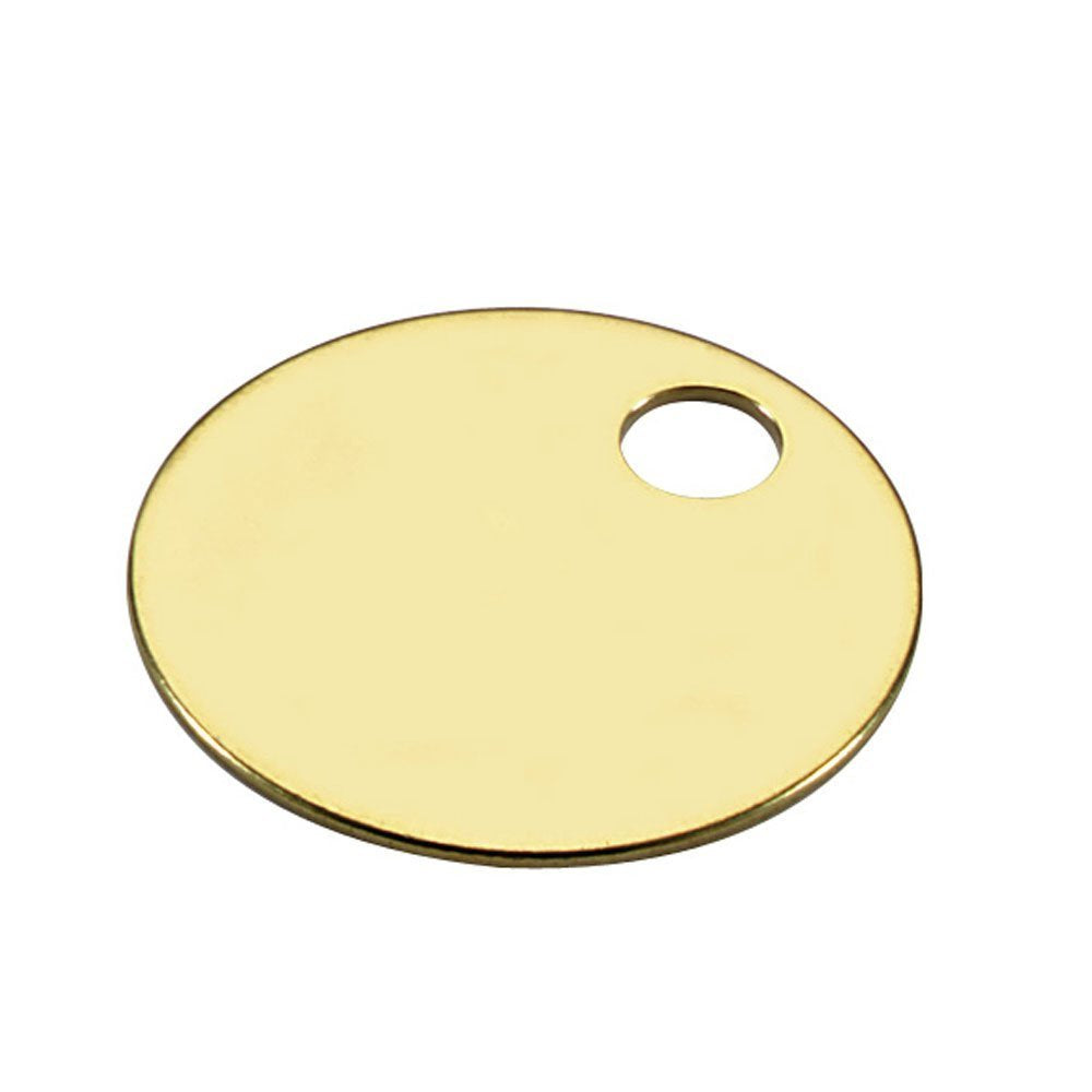 Lucky Line Solid Brass Round Tag - One Hole and 1 Inch Diameter, 10/PK (2601010)