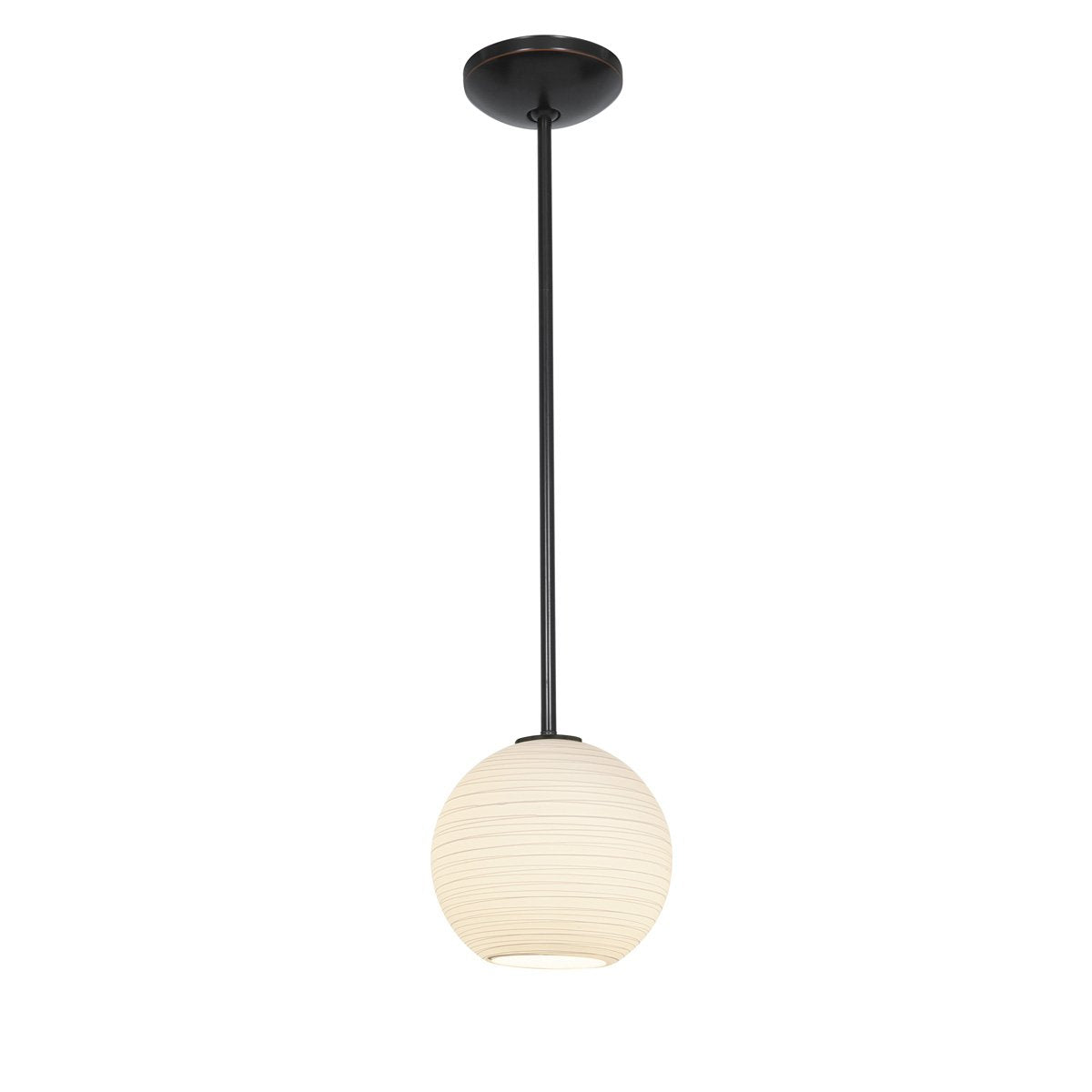 Access Lighting 28085-1R-ORB/WHTLN Janine - One Light Pendant, Oil Rubbed Bronze Finish with White Line Glass