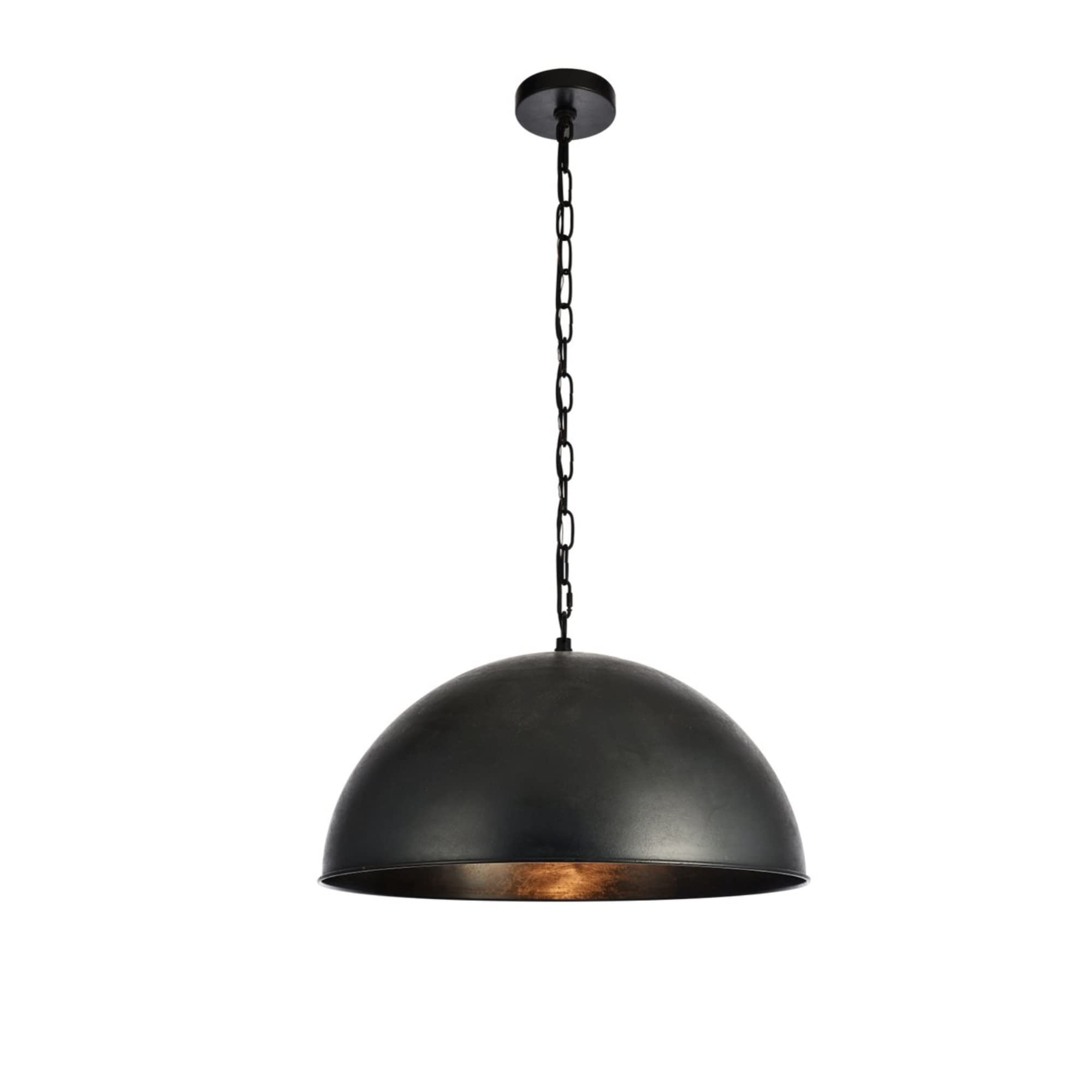 Elegant Lighting Living District Merce 1-Light Transitional Metal Pendant in Vintage Black