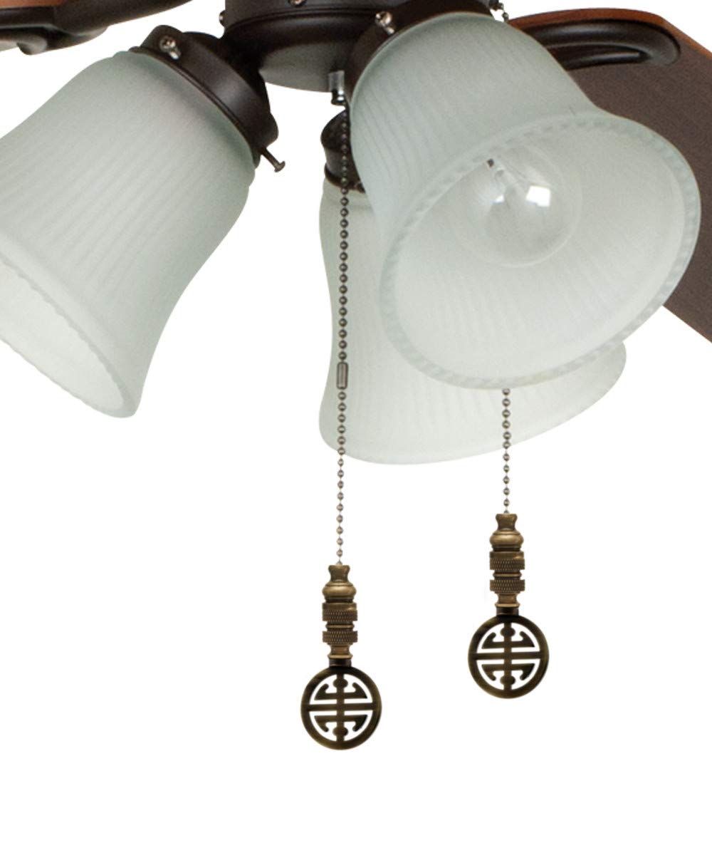 HomeConcept Classic Ceiling Fan Pull, 2.25inh with 12in Antiqued Brass Chain, Model 690391925923, Brass Color