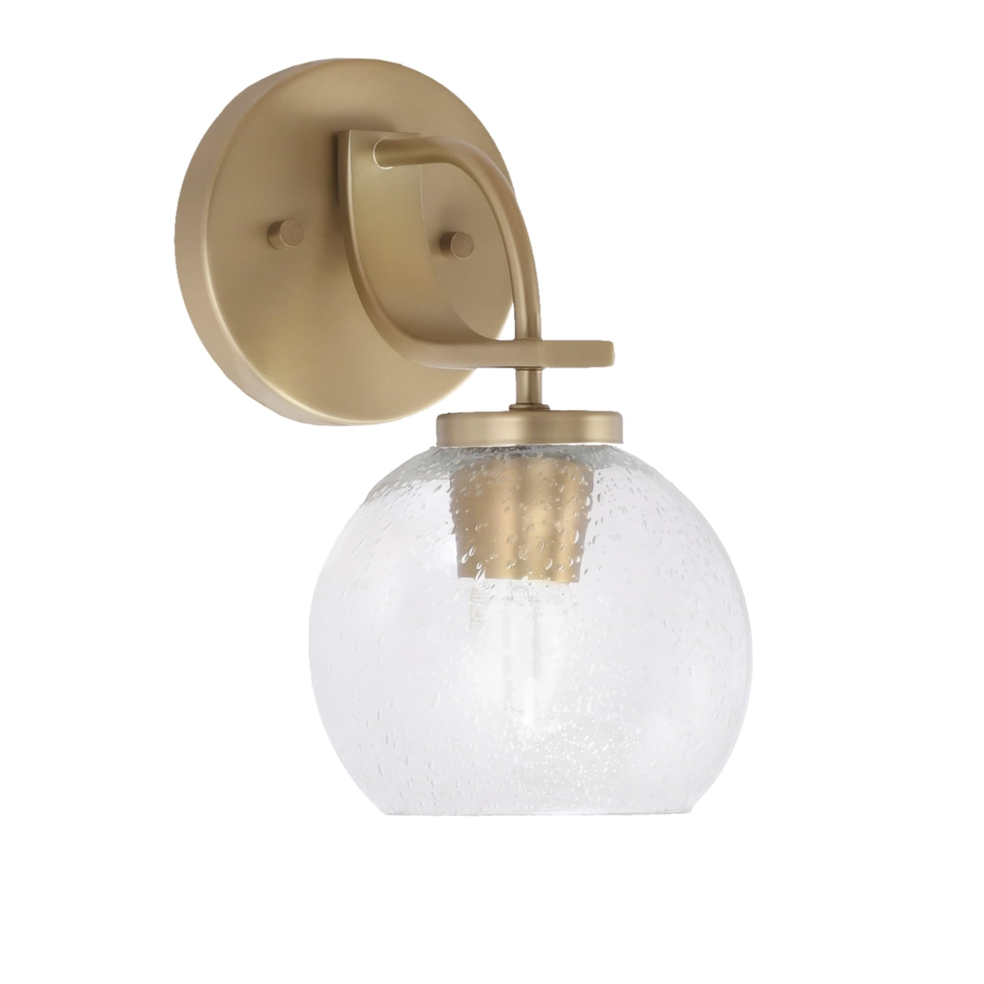 Cavella 1 Light Wall Sconce Shown In New Age Brass Finish With 5.75" Clear Bubble Glass