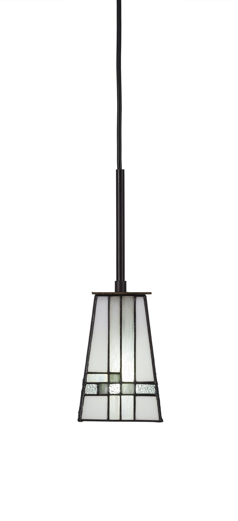 Toltec Lighting 572-DG-9554 Apollo 3 Light Cord Mini Pendant, New Deco Tiffany Glass