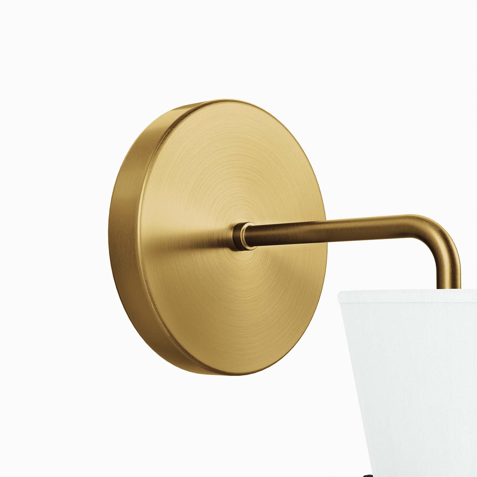 Modway Starlight 1-Light Wall Sconce in White Satin Brass