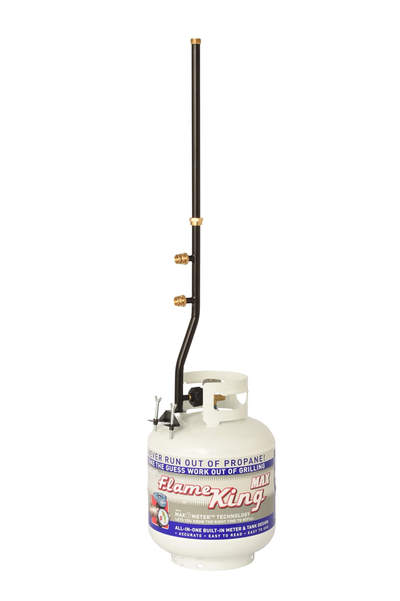 Flame King FK-DP2PC 3 Outlet Adapter 20 to 1LB Propane Distribution Post Pole Tree Stem Stand for Stove, Lanterns, and Camping,