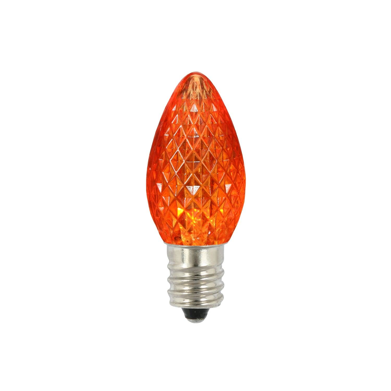 Vickerman C7 LED Orange Faceted Twinkle Bulb, Package of 25