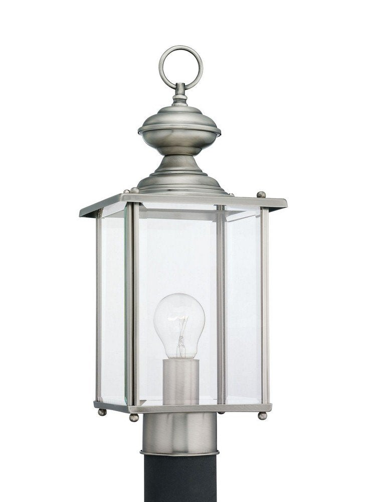 Generation Lighting 8257-965 Jamestowne Outdoor Post Lantern Outside Fixture, One - Light, Antique Brushed Nickel, 1-Light, cETL