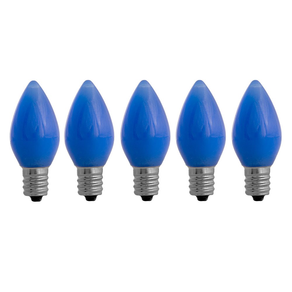 EZLS C7 Blue Opaque SMD LED Bulbs - 5 Pack Smooth Lens Blue Opaque C7 Replacement Bulbs