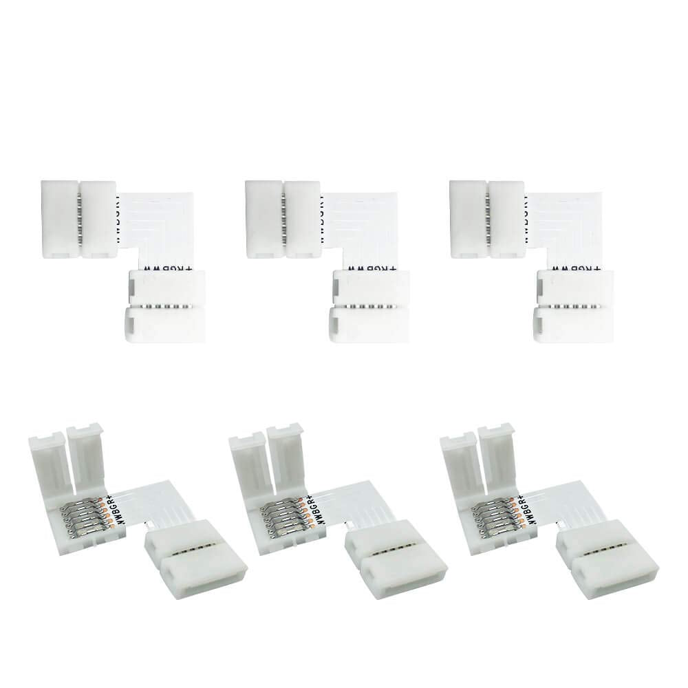 GIDERWEL RGBWW 6 Pins LED Strip Connectors, L Shape, 6 Pack, Solderless Right Angle for LED Lightstrip Plus V3/RGBCCT