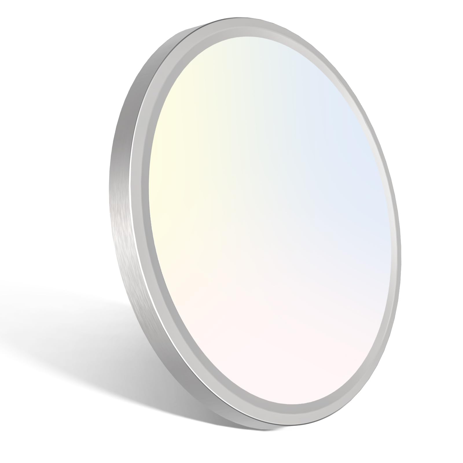 libtit 7 Inch Flush Mount Ceiling Light, 15W, Color Selectable 3000K/4000K/6500K, Brushed Nickel, Model CLS15A-NK