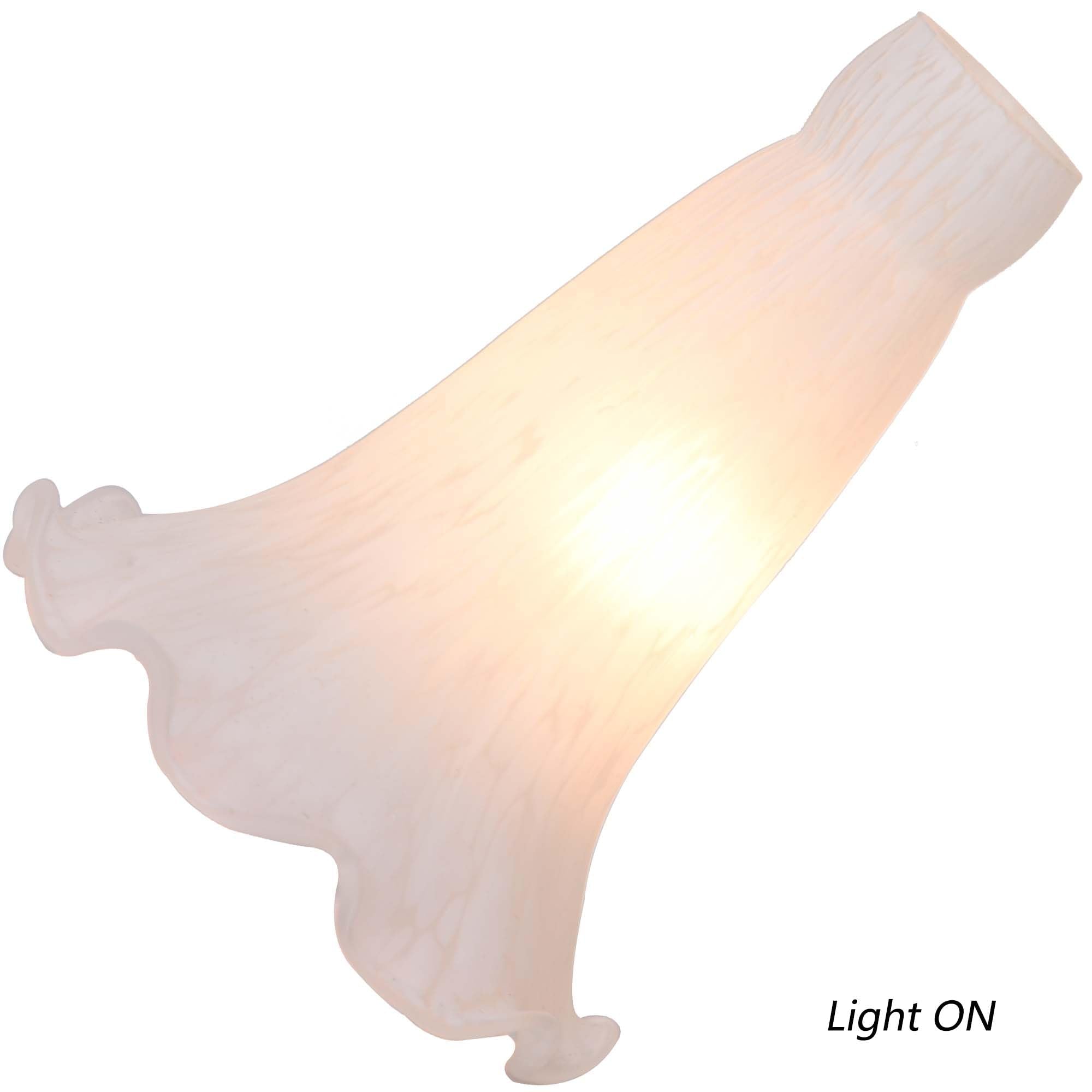 Bieye Lily Flower Blown Glass Lampshade, Small 0.87" I.D. x 1" O.D., White, Model LILYSHADE