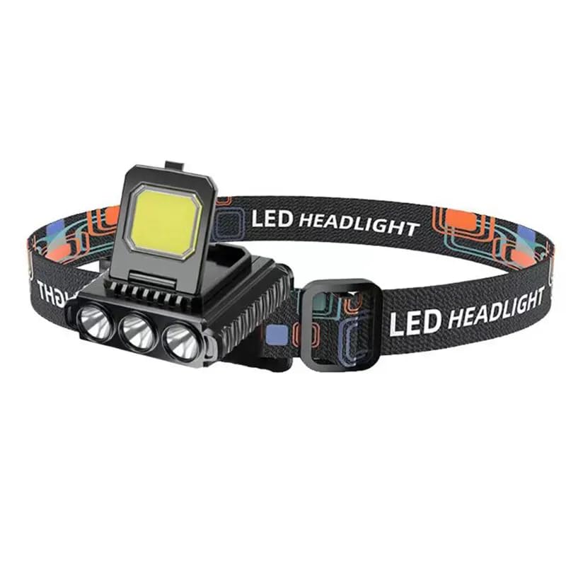 TechPride Headlamp Rechargeable, Wide Beam Head Lamp LED Flashlight, Camping Accessories Gear, Waterproof Head Light Flashlight 