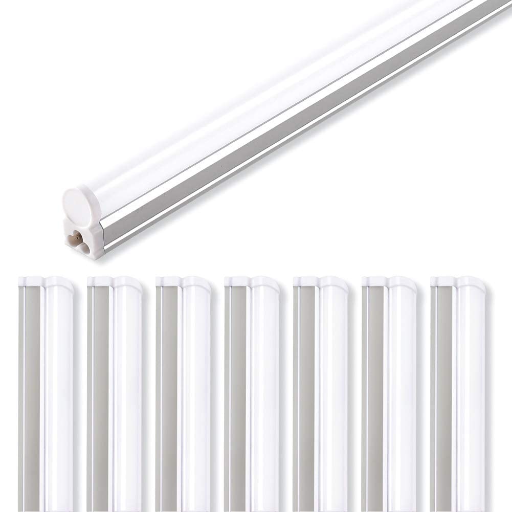 Barrina LED T5 Integrated Fixture, 4FT, 2200lm, 20W, Aluminum, Super Bright White 6500K, 8 Count, Model AAL20