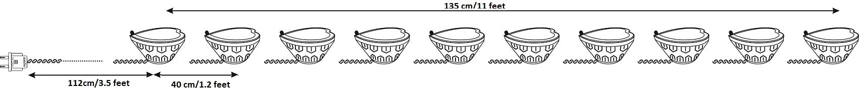Plastic Electric Diya Series of 10 Diyas with Self Adhesive Tape at the Base
