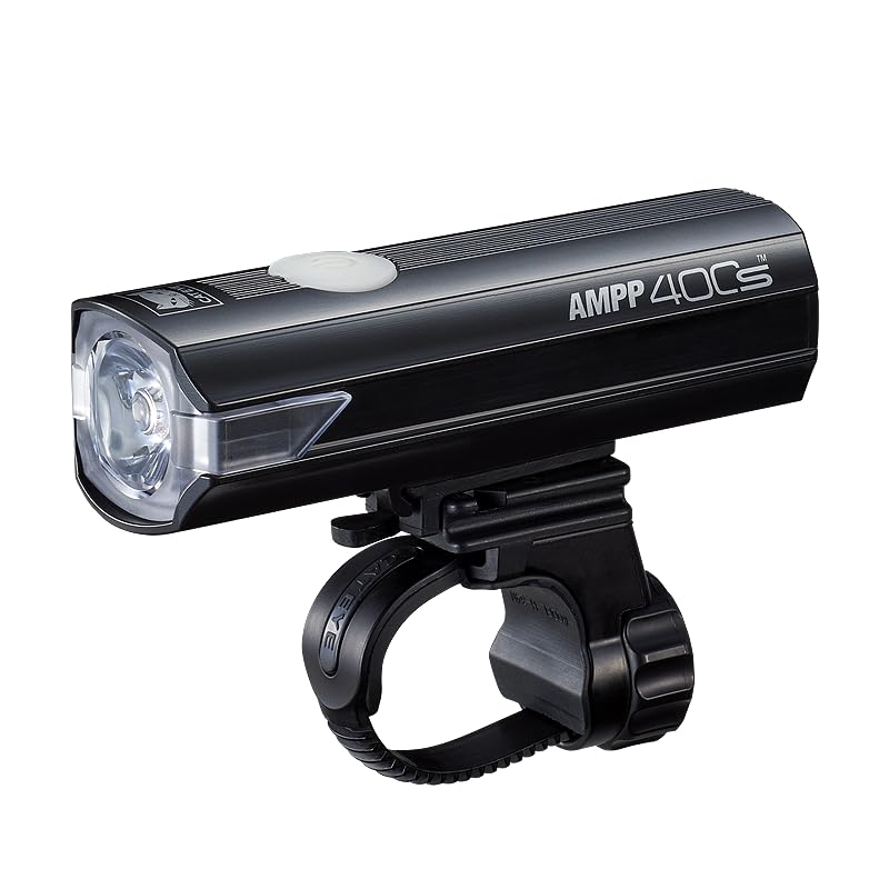 CatEye Ampp 400S Super Bright LED Bicycle Front Light - 400 Lumens OptiCube Technology - IPX4 Waterproof Rated - FlexTight Easy