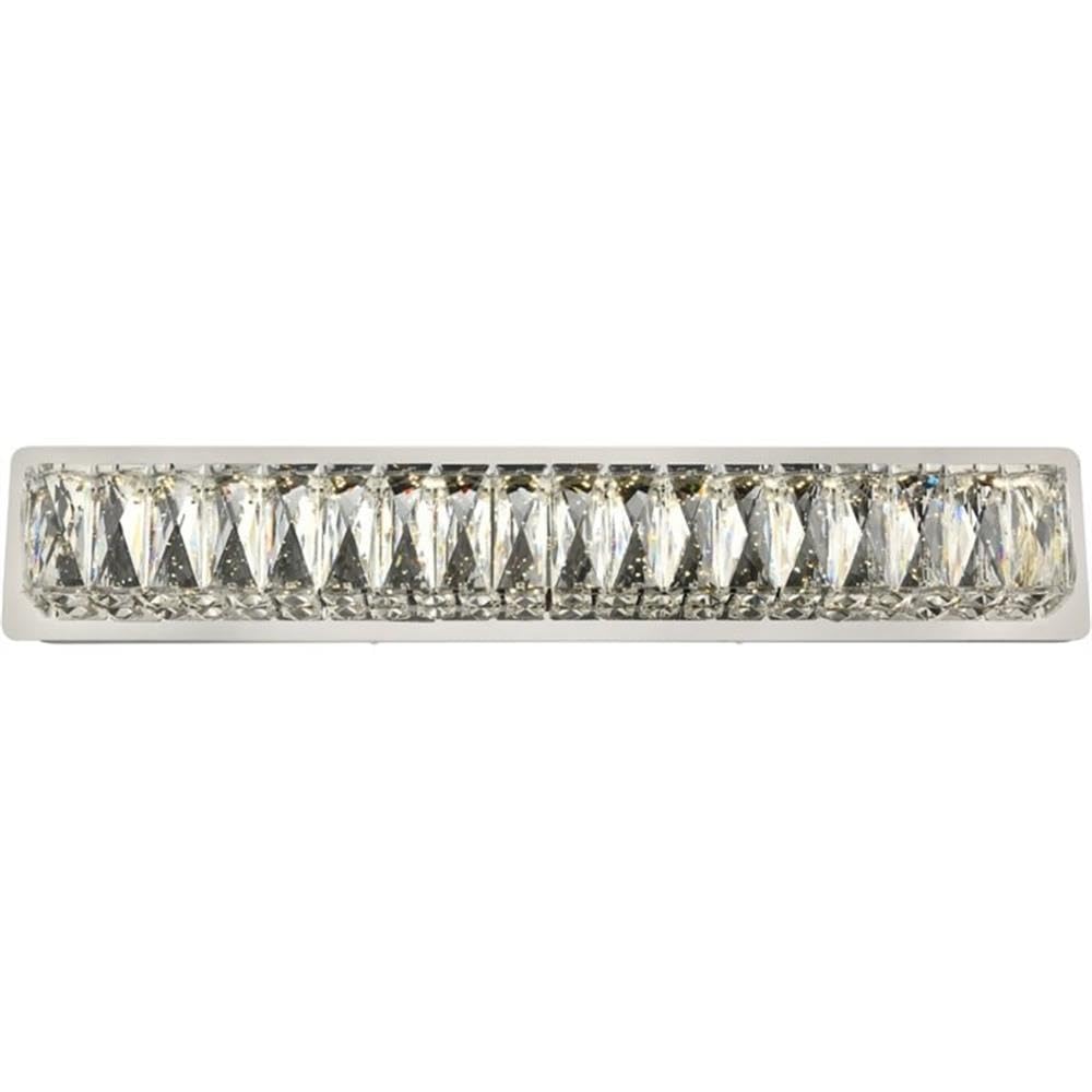 Elegant Decor Indoor Modern Monroe Integrated Led Chip Light Chrome Wall Sconce Clear Royal Cut Crystal - 24.4X4.5