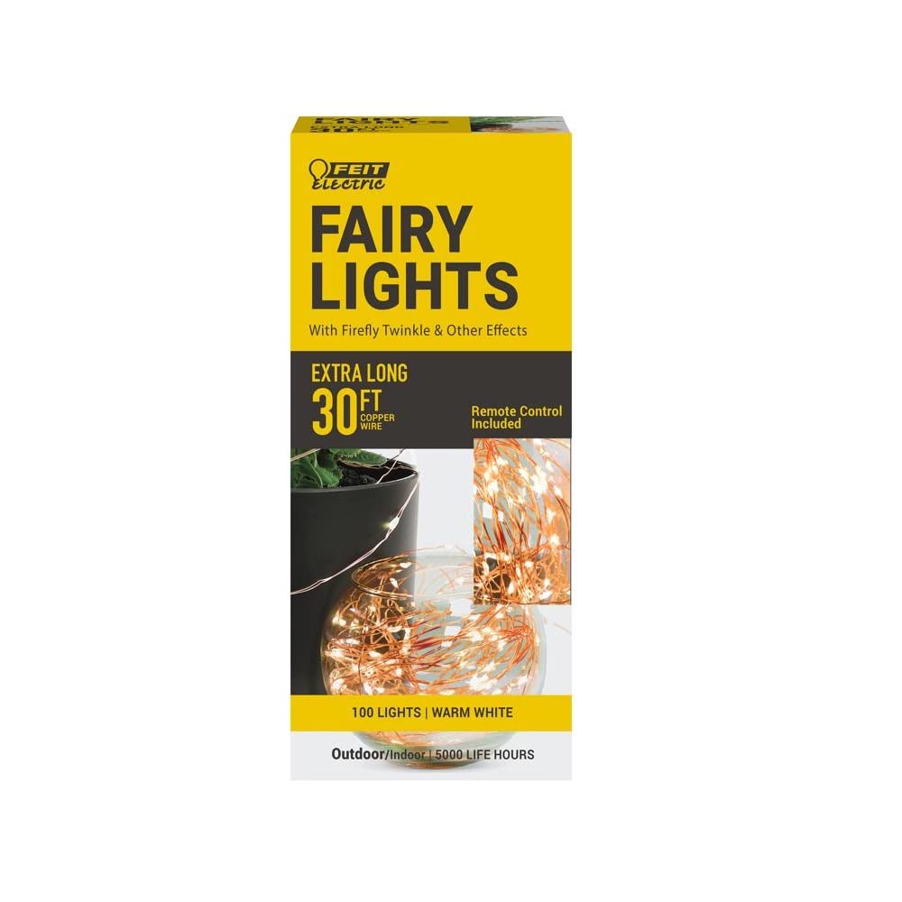 Feit String Lights Led Fairy String Lights White 30 Ft. 100 Lights
