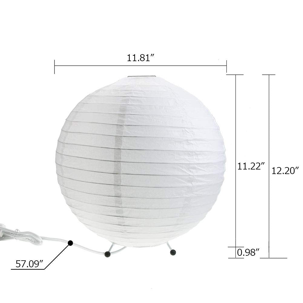 Yy Yearchy Table Lamp Paper Lamp Standing Lamps With Rice Paper Shade For Bedroom Livingroom (Ball 2 Pack)