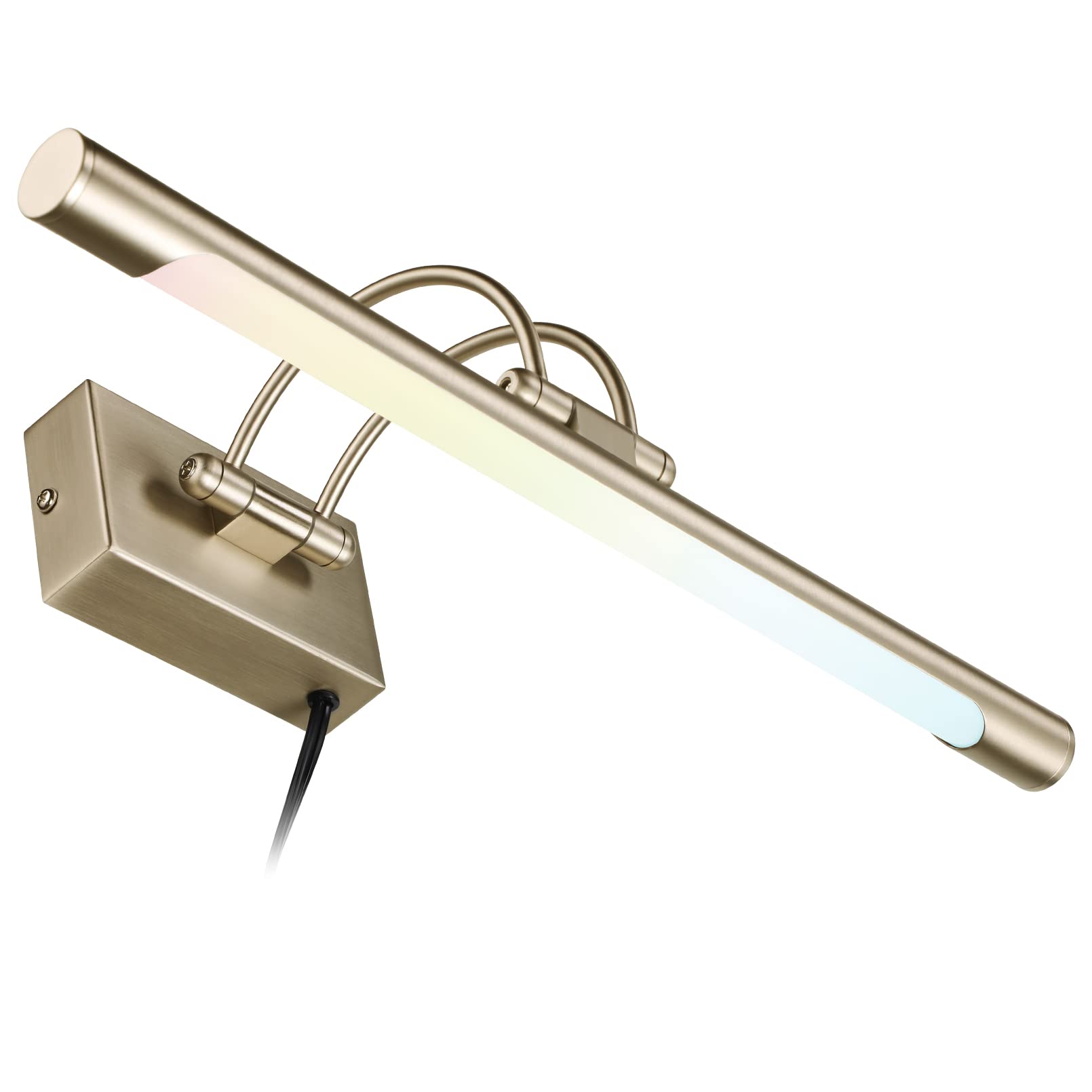 LEONLITE Dimmable LED Picture Light, 3CCT Selectable, CRI90, Metal, Antique Brass, Model 52952